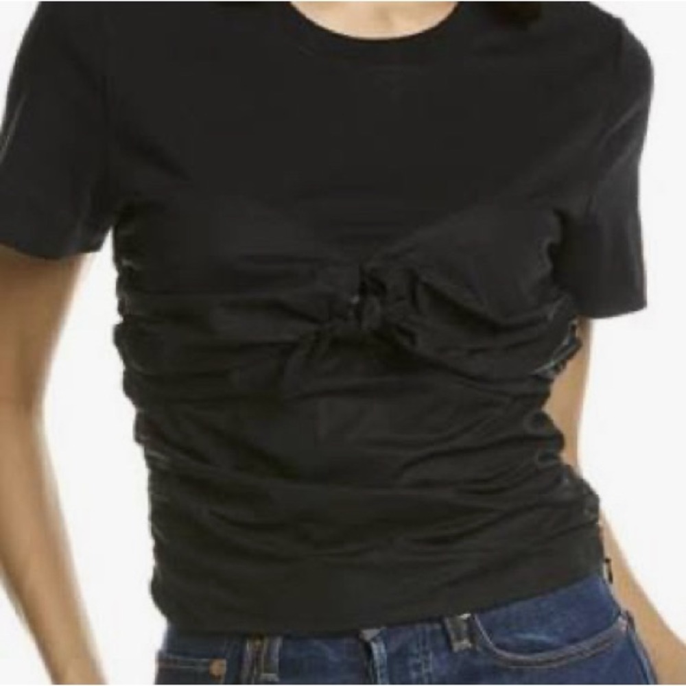 Tanya Taylor Ruched Tie Front Top Shirt Blouse